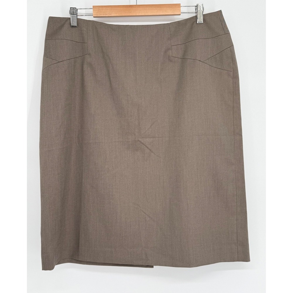 Anne Klein Womens‎ Taupe Brown Stretch Pencil Skirt Business Office Career Sz 14